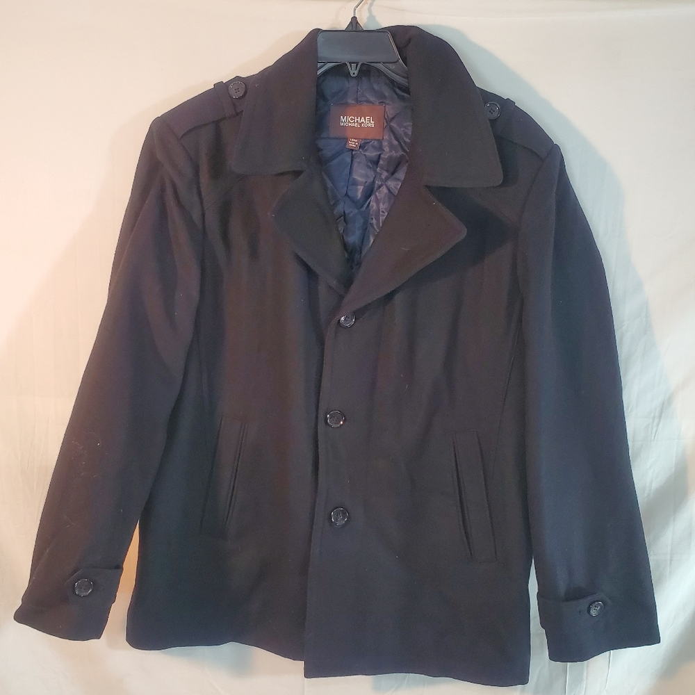 MICHAEL KORS Jacket Coat Women's Size Large Wool Blend Black Jacket